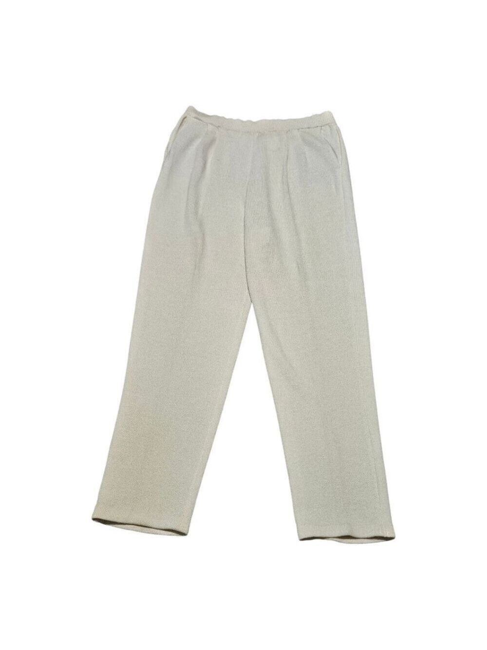 St. John Basics Cream Pants Size 10 - Picture 2 of 12